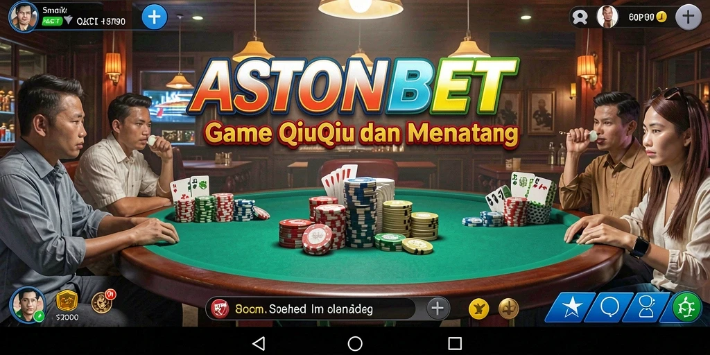Tampilan gameplay seru saat bermain QiuQiu di ASTONBET.