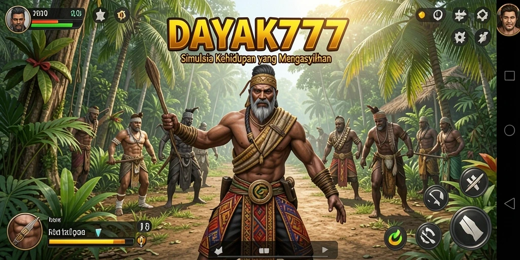Tampilan gameplay menarik dari DAYAK777 dengan berbagai fitur simulasi.