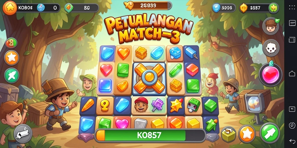 Tampilkan aksi menyenangkan dalam game Match-3 KO857.