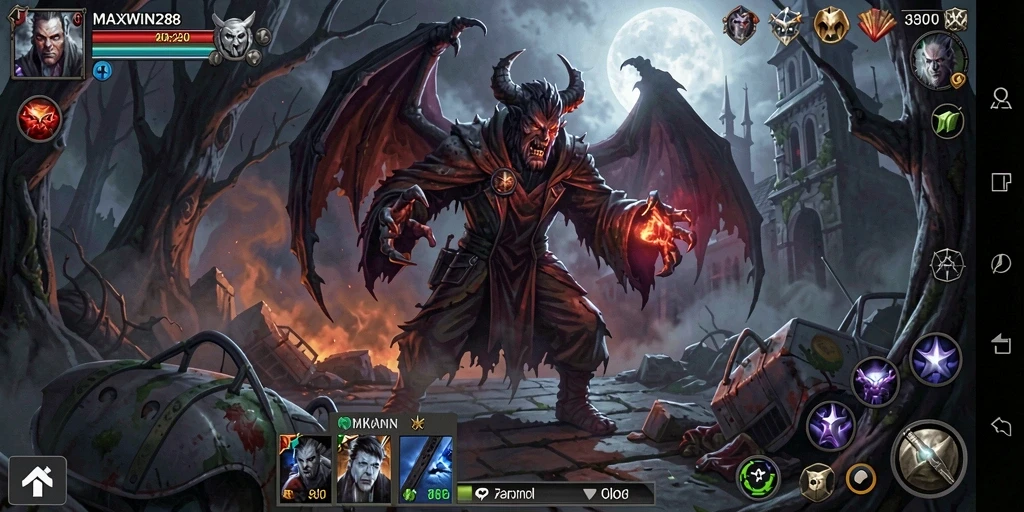 Tampilan gameplay mengerikan dengan suasana menyeramkan yang mendominasi.