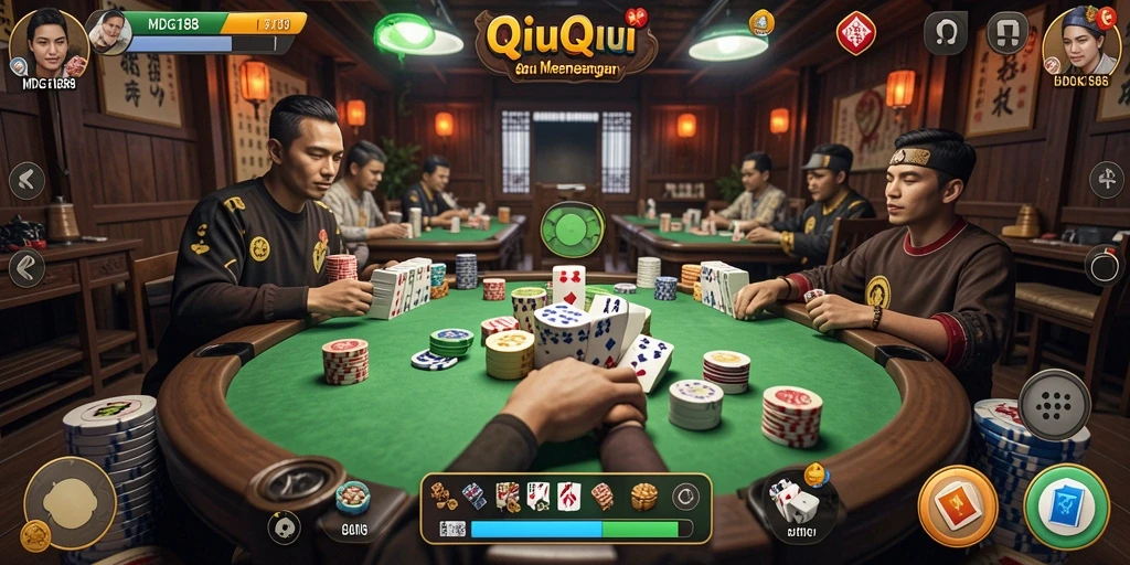 Tampilan gameplay QiuQiu seru dan interaktif di MDG188.