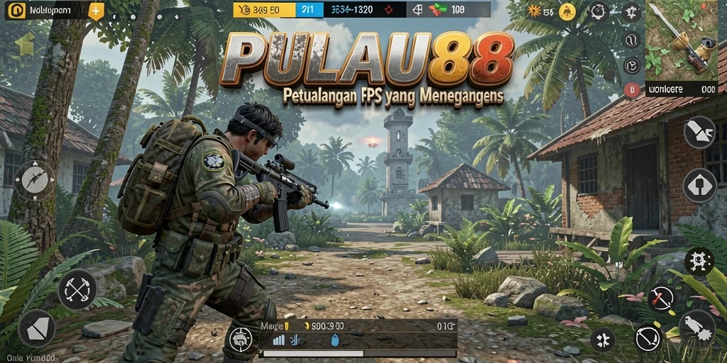 Screenshot menampilkan aksi menegangkan dalam PULAU88.