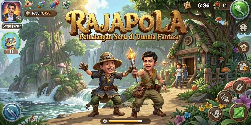 Tampilan gameplay RAJAPOLA menampilkan petualangan seru di dunia fantasi.
